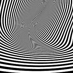 Image showing Pattern with optical illusion. Black and white background. 