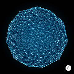 Image showing 3d sphere. Global digital connections. Technology concept. 