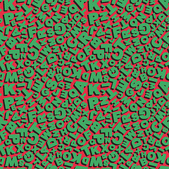 Image showing Vector illustration of seamless pattern with letters. 