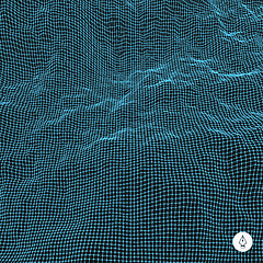 Image showing Abstract grid background. Water surface. Vector illustration. 