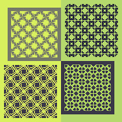 Image showing Set of four seamless patterns. Vintage geometric ornaments. 