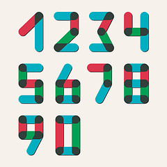 Image showing Numbers set modern style. Icons. Vector illustration.