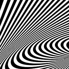 Image showing Pattern with optical illusion. Black and white background. 