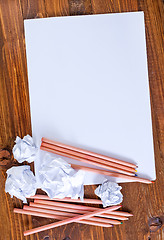 Image showing paper on wooden background