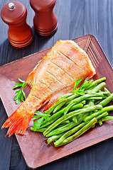 Image showing fried fish with vegetables