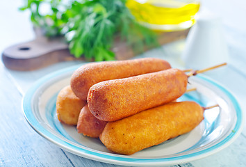 Image showing corndogs