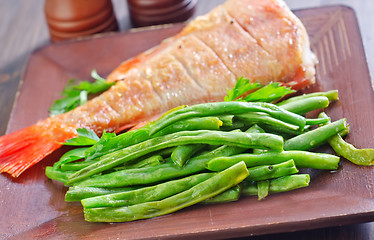 Image showing fried fish with vegetables