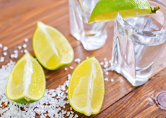 Image showing limes and salt for tequila