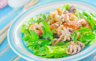 Image showing salad with seafood