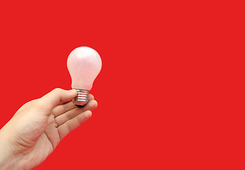 Image showing Background with lit lightbulb