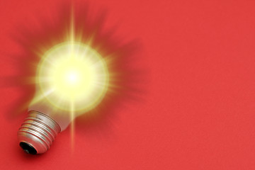 Image showing Background with lit lightbulb