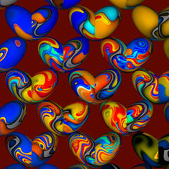 Image showing Abstract  hearts 3d background