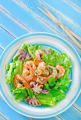 Image showing salad with seafood