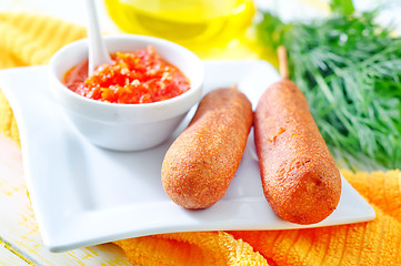 Image showing corn dogs