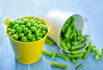 Image showing green peas and bean
