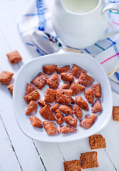 Image showing dry breakfast with milk