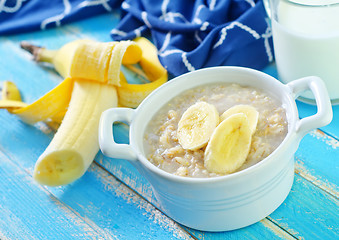 Image showing oat flakes with banana