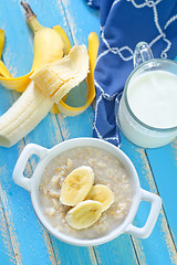 Image showing oat flakes with banana