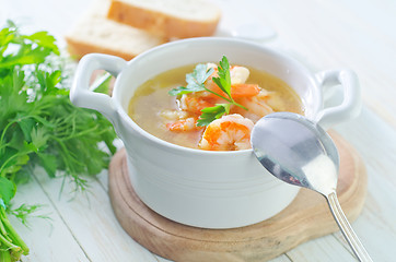 Image showing soup with shrimps