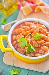 Image showing beans with tomato sauce