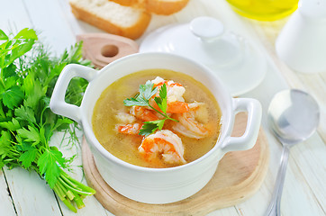 Image showing soup with shrimps