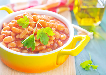 Image showing beans with tomato sauce