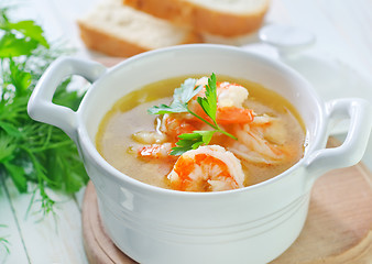 Image showing soup with shrimps