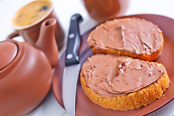 Image showing bread with chocolate cream