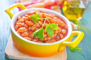 Image showing beans with tomato sauce