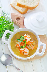 Image showing soup with shrimps