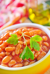 Image showing beans with tomato sauce