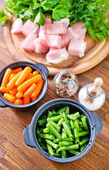 Image showing raw meat and vegetables