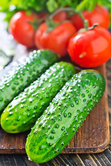 Image showing cucumbers and tomato