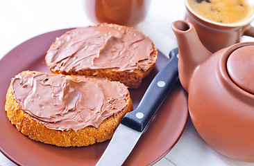 Image showing bread with chocolate cream