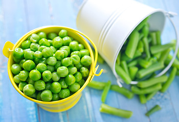 Image showing green peas and bean