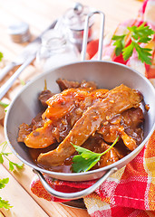 Image showing fried meat with tomato sauce