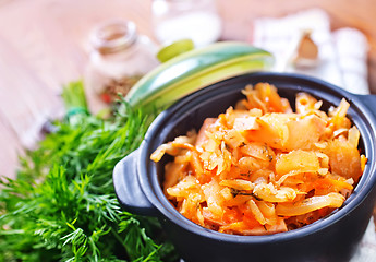 Image showing fried cabbage with tomato sauce