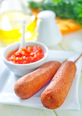 Image showing corn dogs