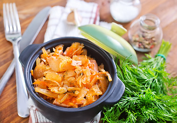 Image showing fried cabbage with tomato sauce