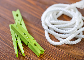 Image showing rope and clothespin