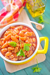 Image showing beans with tomato sauce