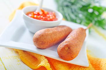 Image showing corn dogs