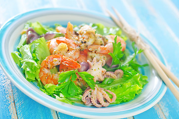 Image showing salad with seafood