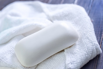 Image showing soap and towels