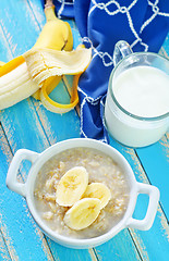 Image showing oat flakes with banana