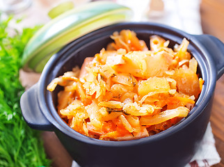 Image showing fried cabbage with tomato sauce