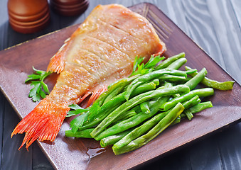 Image showing fried fish with vegetables