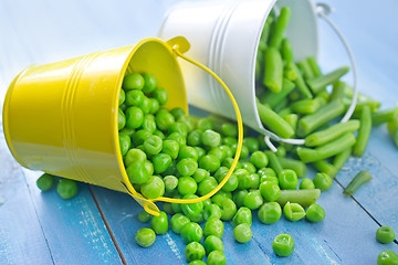 Image showing green peas and bean