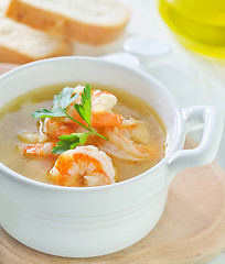 Image showing soup with shrimps