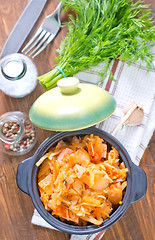 Image showing fried cabbage with tomato sauce